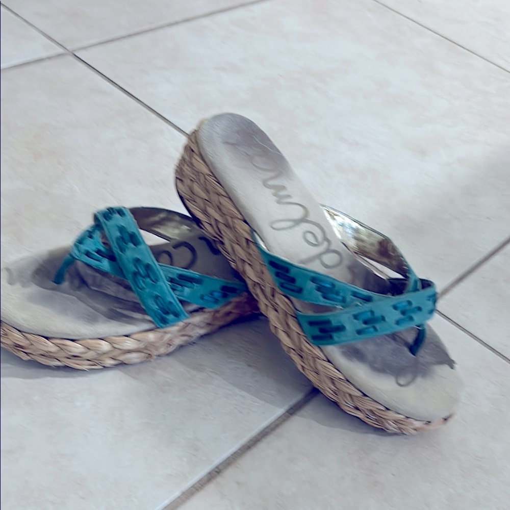 Sam adelman turquoise leather sandals